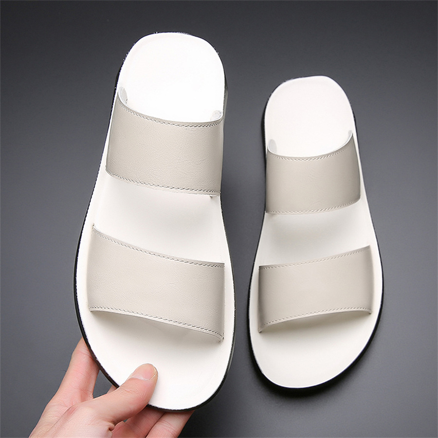 Streetwear Brand Luxury - Sandals Men Leather Luxury Brand New