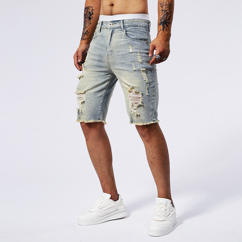 2025 Summer New Men's Ripped D - Brand Of Streetwear recension och pris