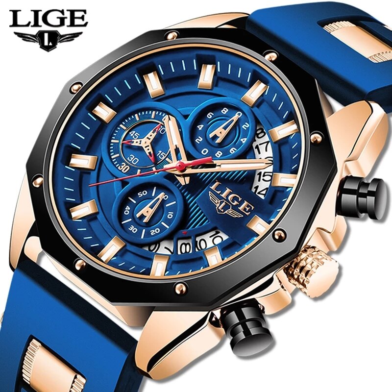 LIGE Fashion Men Watches Top B - Streetwear Brand Luxury recension och pris