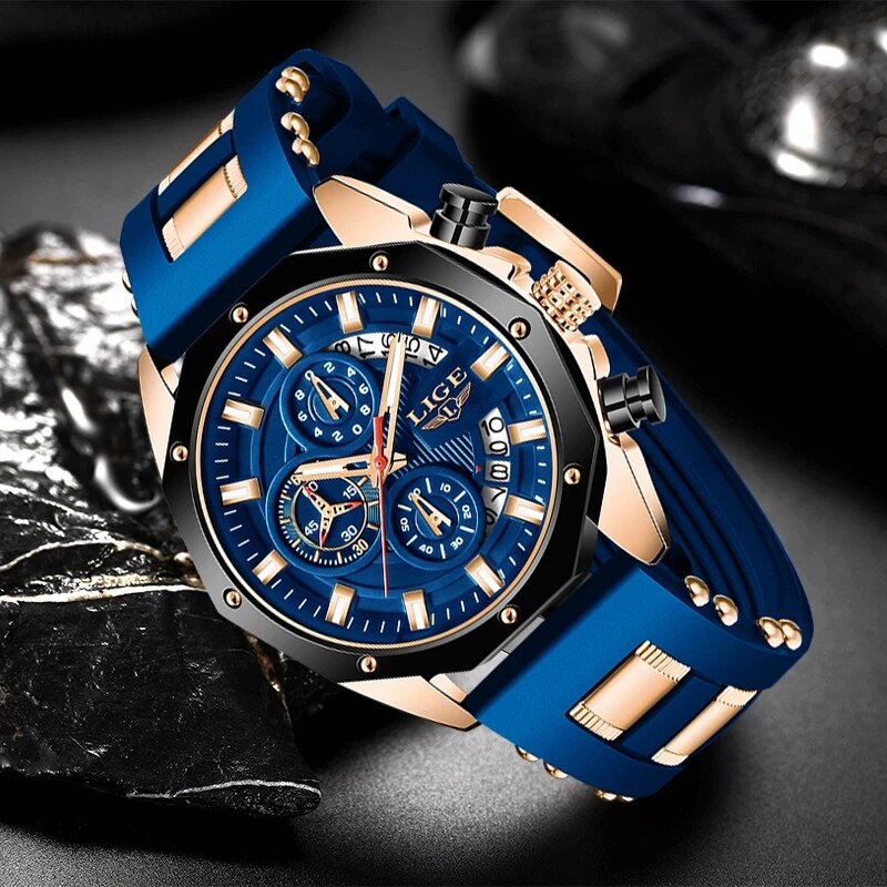 LIGE Fashion Men Watches Top B - Streetwear Brand Luxury recension och pris