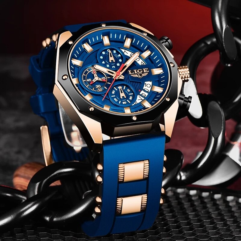 LIGE Fashion Men Watches Top B - Streetwear Brand Luxury recension och pris